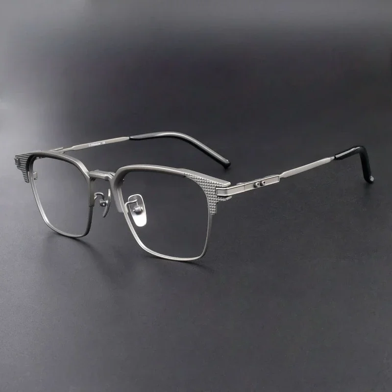 

Myopia Designer Square Prescription S-08T Titanium Glasses Frame Men's Business Japanese Handmade for Women Reading Eyeglasses