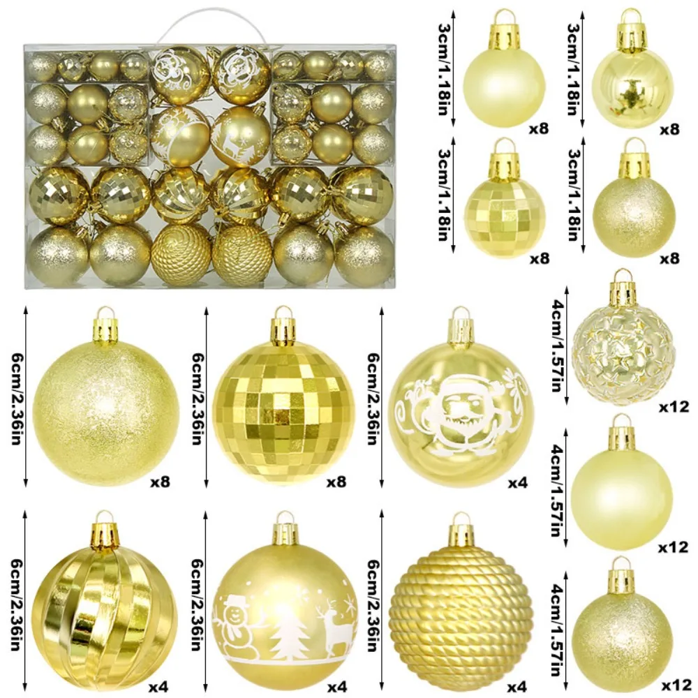 Mode 100 stks Kerstbal 3/4/6 cm Multi Kleur Kerstboom Opknoping Plastic DIY Feestdecoratie Kerst