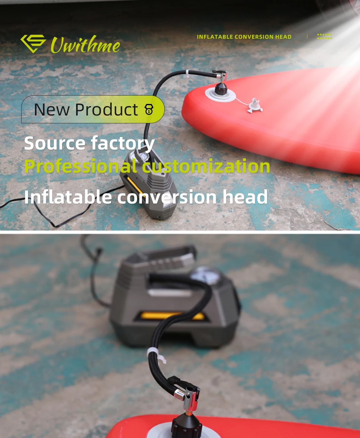 Staubdichter, verschleißfester Universal-Luftventil-Pumpenadapter aus Nylon, tragbar, für SUP-Boards, Paddel-Surfen, aufblasbare Kajaks, Strand, Outdoor-Wassersport und Boote – Detail 1