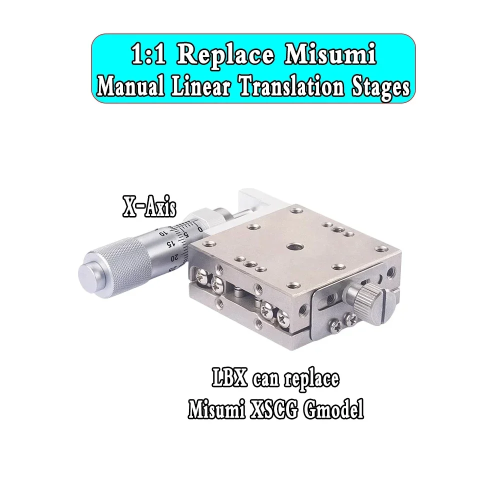 High Precision High-Load Stainless Steel Material Manual Displacement Platform  Micrometer Sliding Table for Optical Device