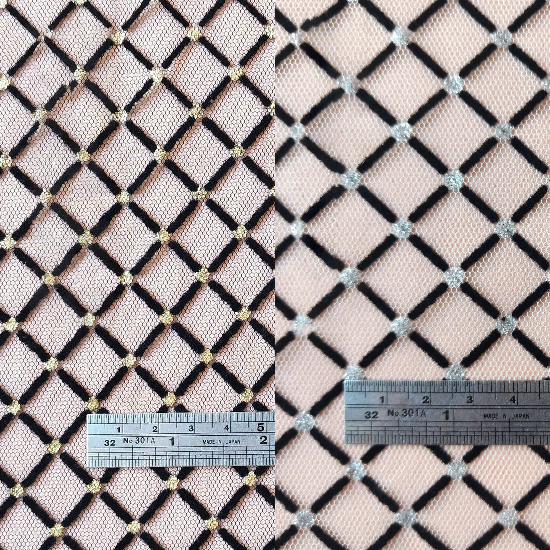 

Квадратный флокированный золотой и серебряный цветок в горошек, сетчатая ткань, кружевная одежда, юбка, прозрачная мягкая пряжа, высококачественные кружевные аксессуары для платья