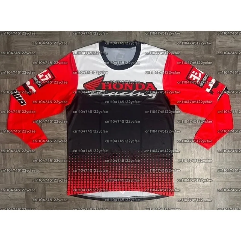 

Новейший внедорожный мотоцикл Honda 2025 года, дышащий трикотаж с длинными рукавами для горного велосипеда, быстросохнущий гоночный топ, удобный выбор для гонщиков