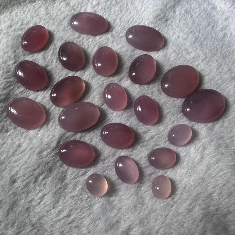 Wholesale 10pcs/lot Top Pink Purple Carnelian Agate 8x10mm 12x16mm 13x18mm 18x25mm 22x30mm Oval Gemstone Cabochon Jewelry Bead