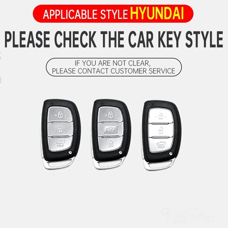 Zinc alloy For Hyundai Creta I20 Tucson Elantra Santa Fe Solaris Ix35 Ix45 Car Remote Key Case Cover Protector Shell Holder - view 2