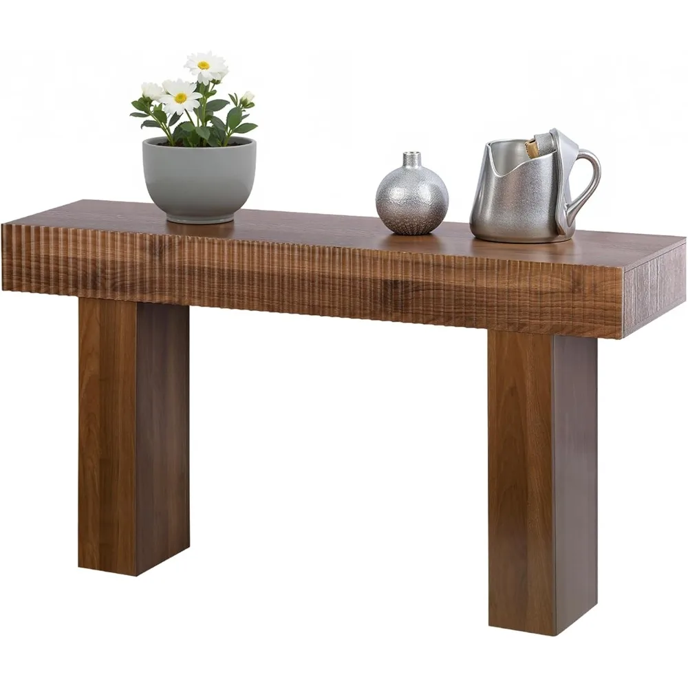 56 طاولة وحدة تحكم مخددة، طاولة أريكة خشبية ضيقة خلف الأريكة، طاولة مدخل المزرعة للمدخل