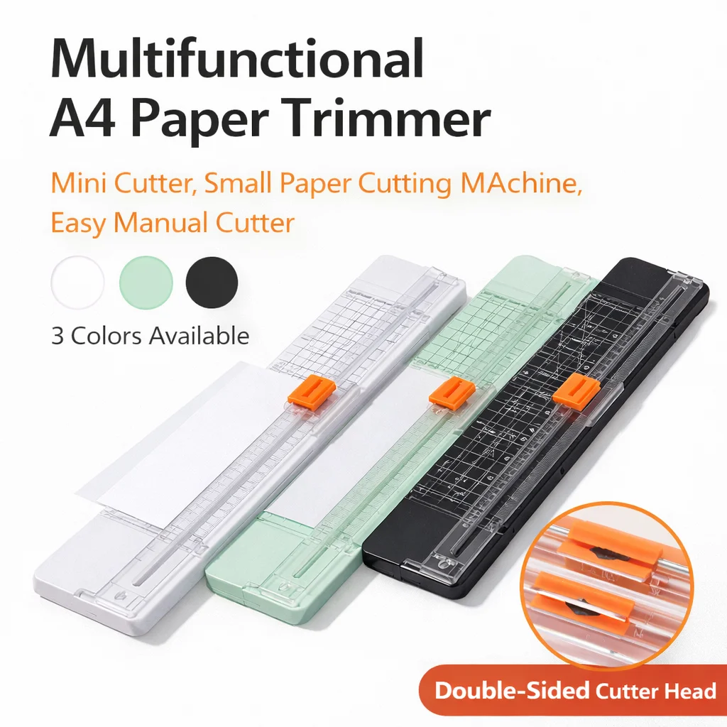 A4 Double Sided Paper Cutter Mini Manual Cutting Machine for Student Handmade Ledger Photo Paper Craft Tool