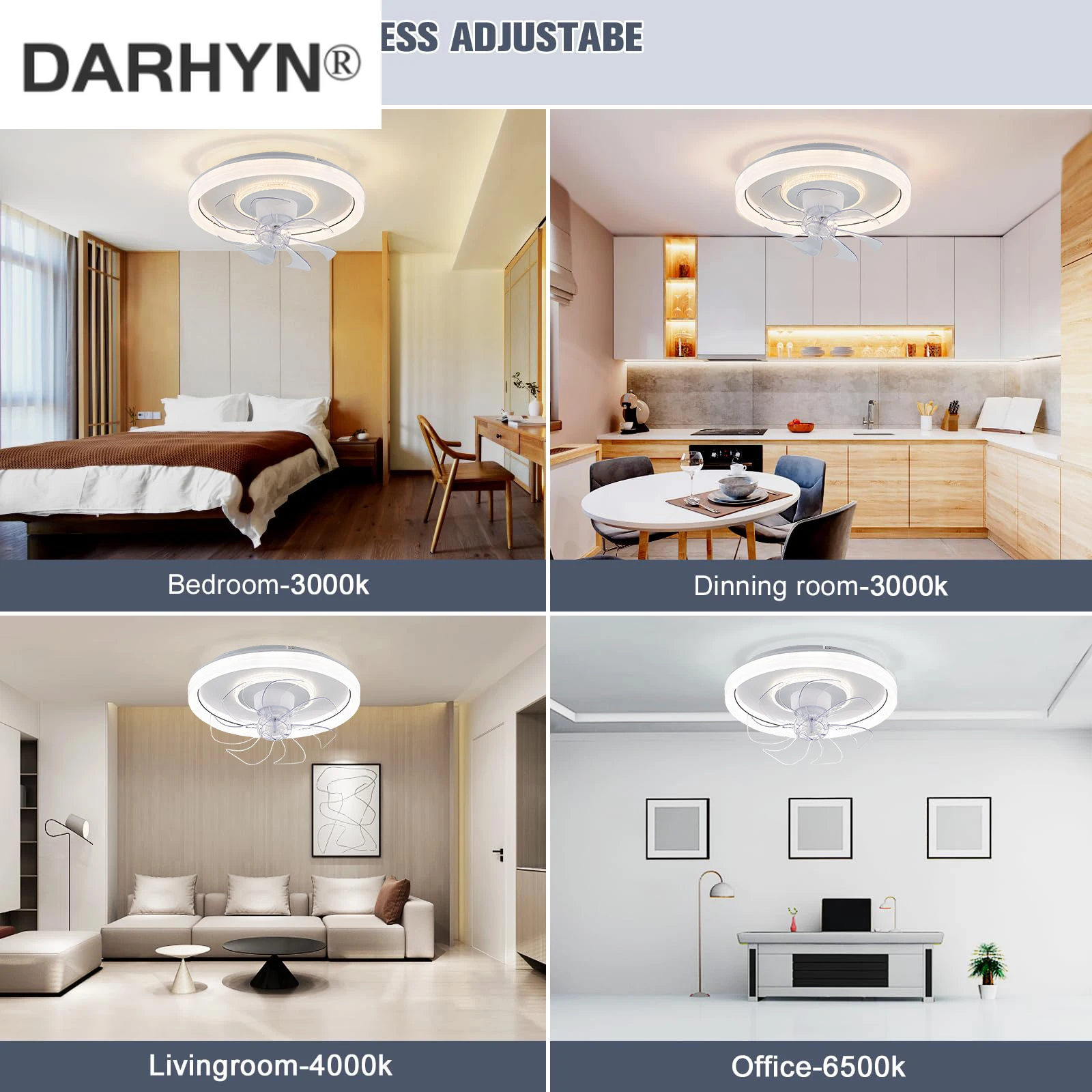 Ceiling Fans With Led ceiling Light And Remote Control 360 ยฐ Rotation Cooling Electric fan Lamp Chandelier For Room Home Decor