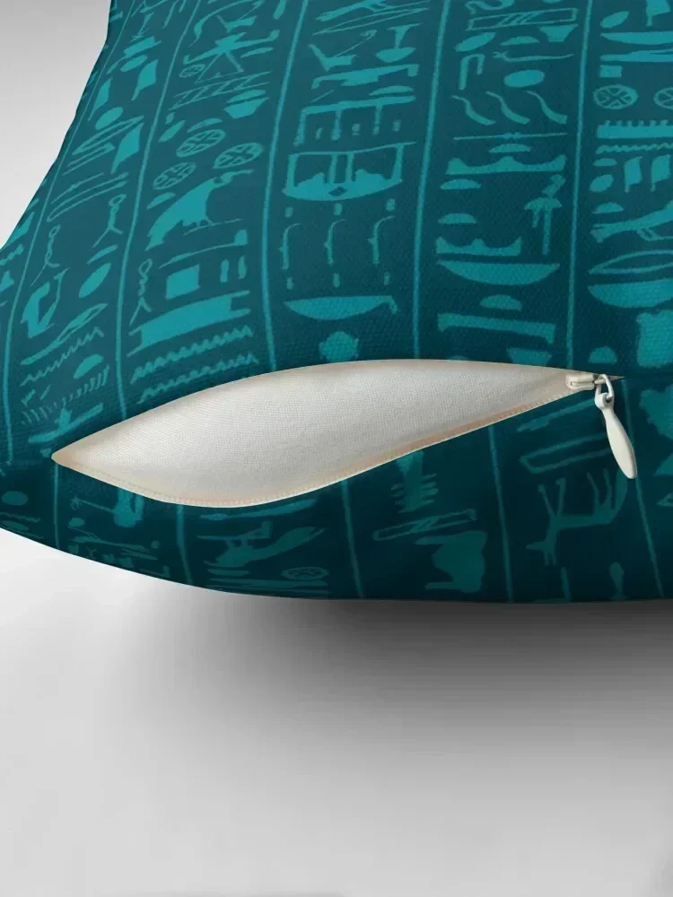 Hieroglyphics Moonstone BLUE Throw Pillow Cushions Home Decor Pillow Decor pillow