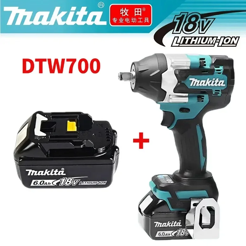 Makita 18V DTW700 Kabelloser Bürstenloser Elektrischer Schlagschrauber 1000Nm Leistungsstarker Drehmomentmotor mit Variabler Geschwindigkeitsregelung und Auto-Stop-Technologie für die Wartung von