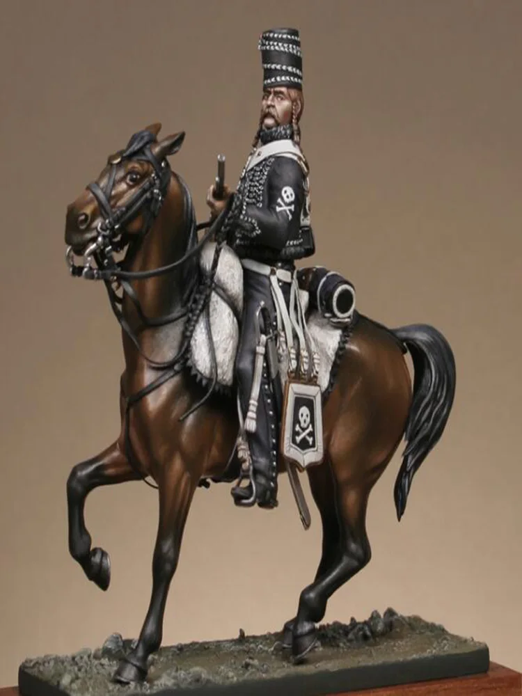 Soldato in resina 1/32 antico orologio da ufficiale Hussard con guerriero modello smontato non verniciato kit di costruzione di figure