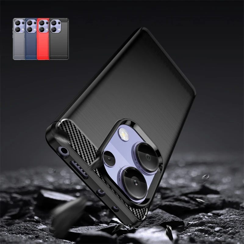 

For Xiaomi Redmi Note 13 Pro 4G Case Cover Redmi Note 13 Pro 4G Capas Bumper Carbon Fiber Soft TPU Fundas Redmi Note 13 Pro Plus