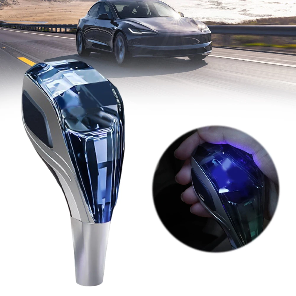 مقابض تحويل القطع الكريستالية المنشط التي تعمل باللمس مع 7 ألوان مقبض تروس مقبض ناقل الحركة الأوتوماتيكي الكريستالي المتوافق مع معظم السيارات #5