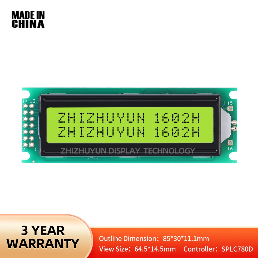 Pantalla de matriz de puntos LCD Modular, película amarilla, verde, luz amarilla, verde