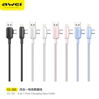 Awei CL-181 4 in 1 Cable Fast Charging Braided Nylon