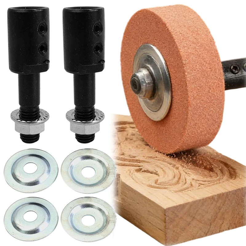 Carbon Steel Grinding Wheel Mandrel Bore Adapter Shaft with Fixing Nut for Polishing Wheels Sanding Discs Abrasive Grinding Tool