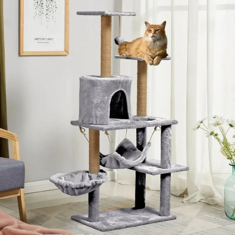 Cat Climbing Tower Sisal Rope Cat Scratching Posts Cover Plush Cloth   Condos