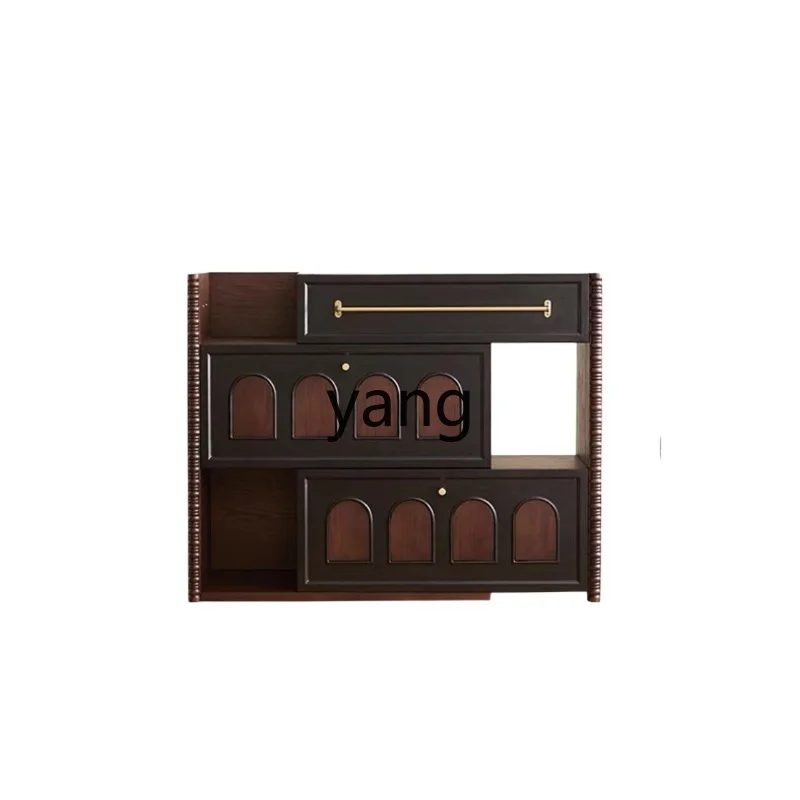 

CX retro solid wood home shoe cabinet medieval home door wall integrated storage cabinet