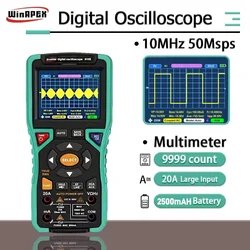 WinAPEX 810B 2IN1 Professional Oscilloscope 10Mhz Bandwith 3.2Inch Ture-RMS Digital Multimeter 9999 Counts Home Appliance Repair