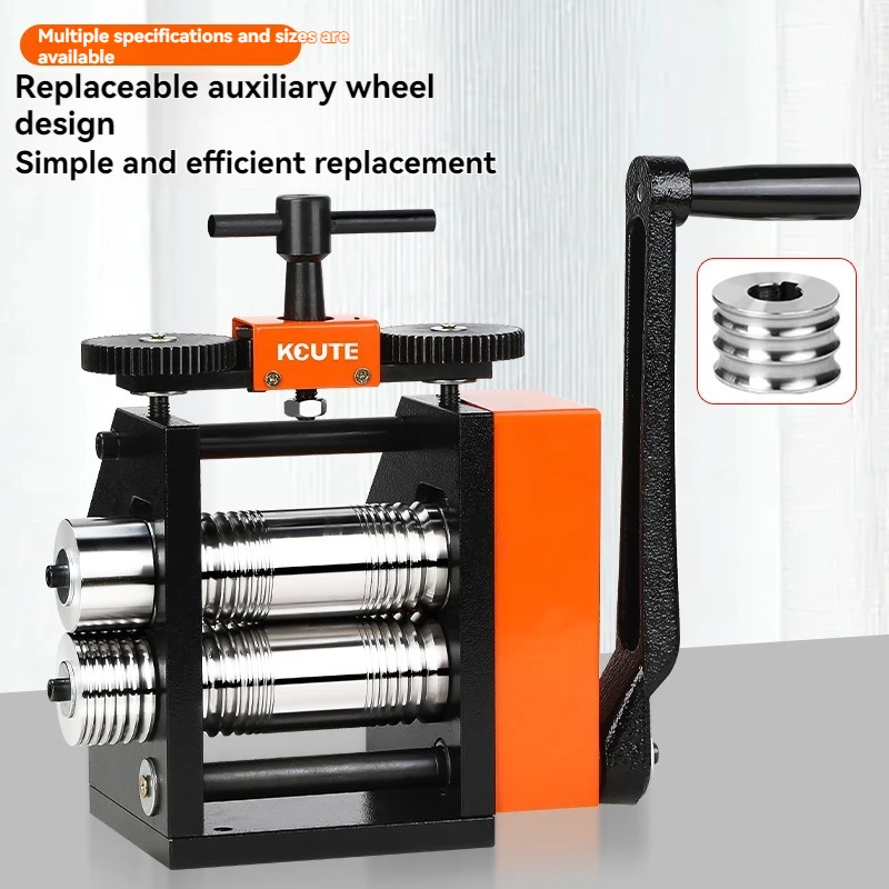 17kg Steel Jewelry Rolling Mill 4 in 1 Hand Crank Press Tool 40/76/112mm for Gold Silver Wire Sheet Forming