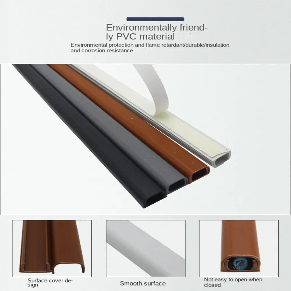 Anti-extrusion Floor Cord Cover Self-Adhesive Square Extension Wiring Duct Protector Durable Cord Protector Home Outdoor