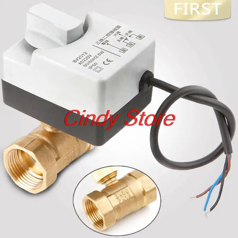 

1pcs AC220V DN15 DN20 DN25 brass electric valve 2-way motorized ball valve three wires Electric Actuato with Manual switch