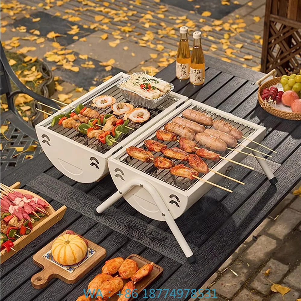 В наличии: Многофункциональная регулируемая металлическая портативная мини-печь для гриля на углях, подставка для жарки на открытом воздухе для походов и пикников