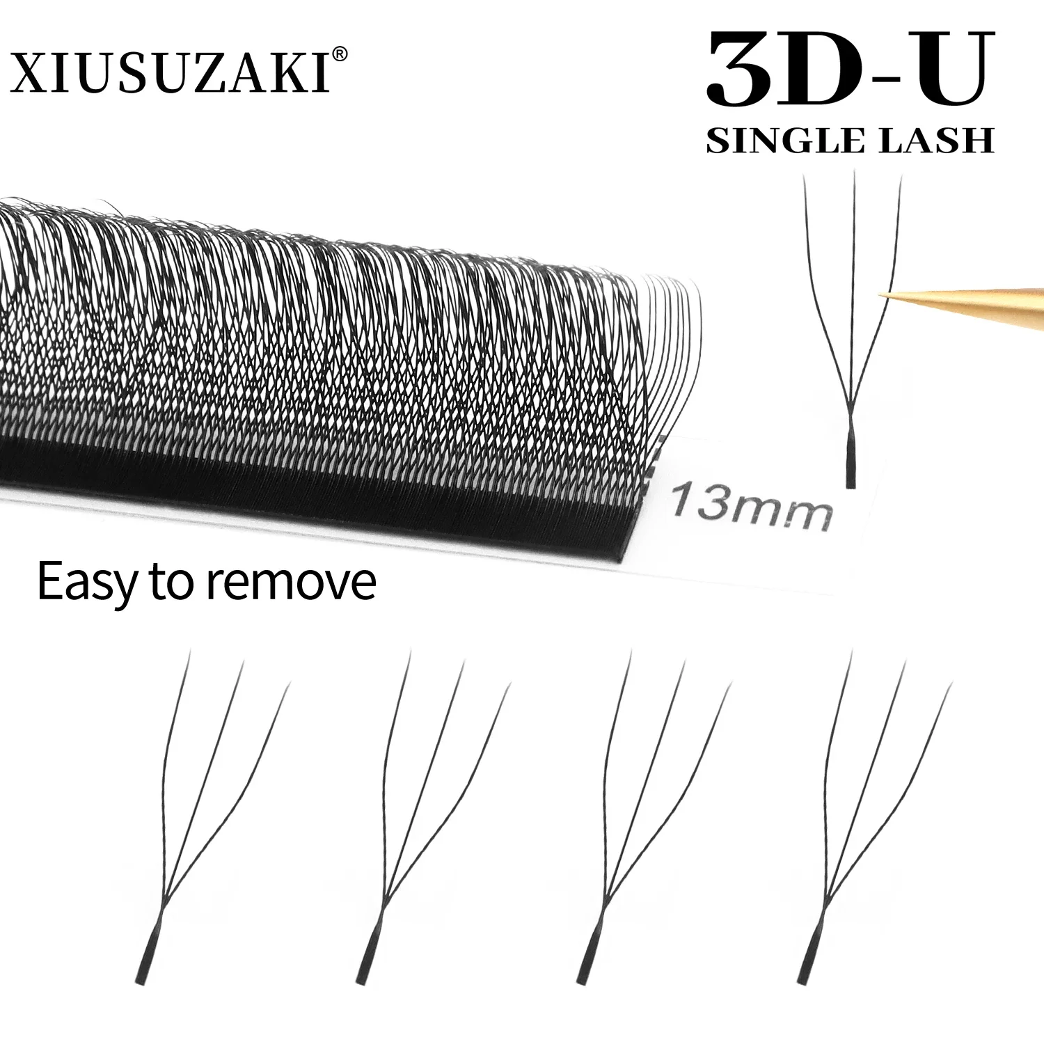 XIUSUZAKI U-شكل YY ثلاثية الأبعاد 4D 5D رمش ملحقات نمط جديد U جلدة تمديد المنك مسبقة الصنع حجم المشجعين الرموش الصناعية الفردية