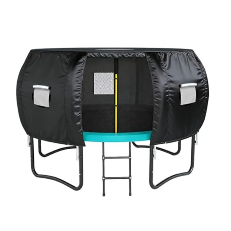 Outdoor trampoline tent for 12FT circular trampolines polyester fabric gray sunroof for ventilation UV protection and tear-resi