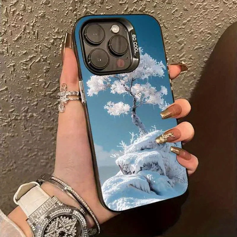 

Winter Patterns phone case for iPhone 16 15 14 13 12 11 Pro/ Max/Plus shock-proof rear cover anti-fingerprint