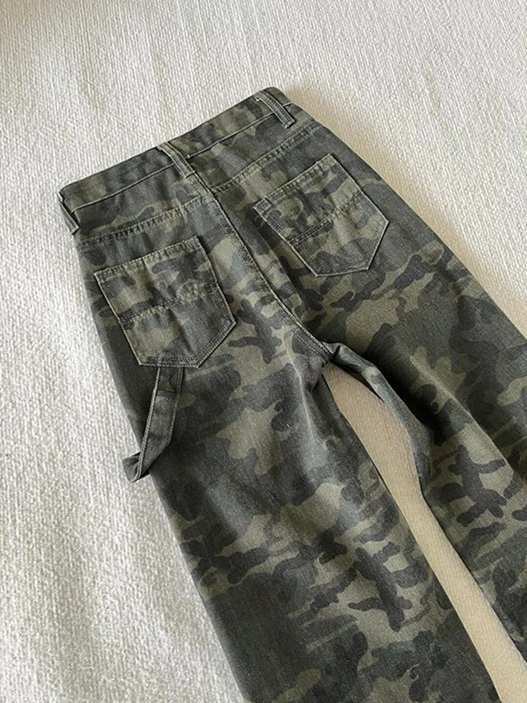 Women's Straight Jeans Elastic Woman Embroidery Floral Pattern Print Graphic Art Decoration Ladies Female Denim Trousers Fashion