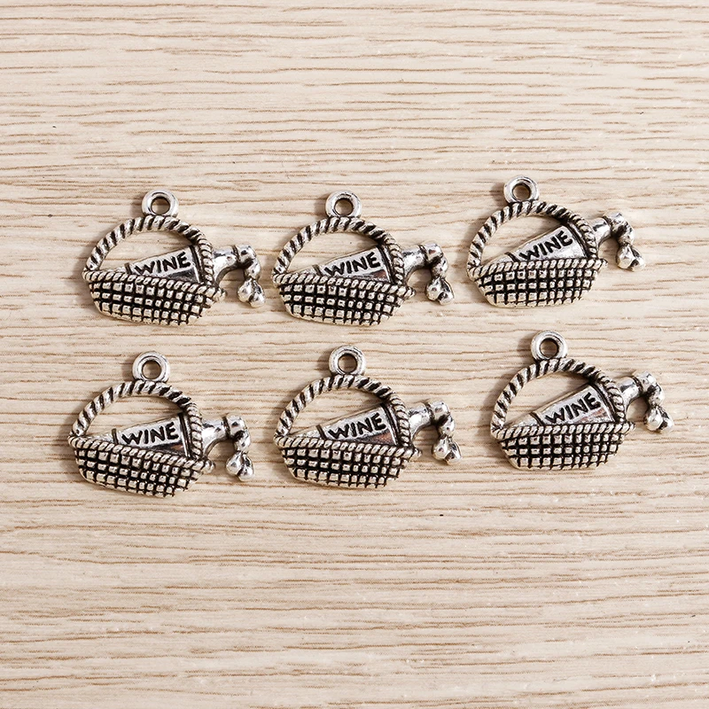 Tusember 20 Stück 19*15mm Metall-Legierung Rotwein-Anhänger DIY Halsketten Ohrringe Handgemachte Anhänger für Schmuckherstellung Zubehör – Detail 5