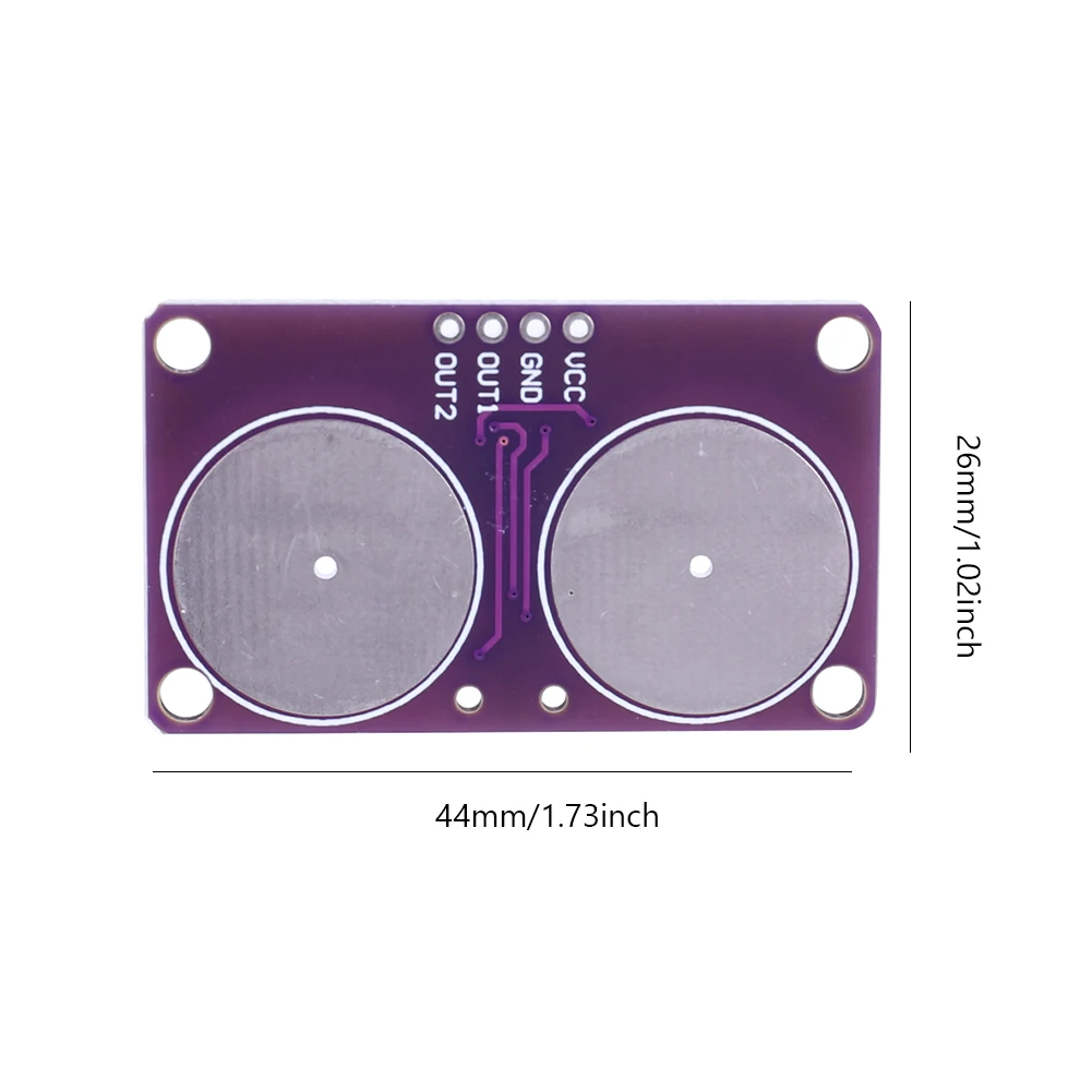 Модуль сенсорного переключателя Емкостный емкостный датчик приближения Расстояние 0-5 мм Двухкнопочный сенсорный модуль DC 3,3-5 В