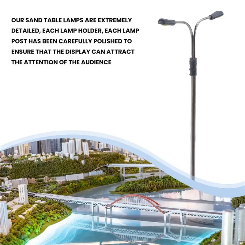 AS96-2Led 1:100 Scale Street Light Scenery Mini Lamppost For Sand Table Model Lamp Post For Train Railway Street Scenery Type E
