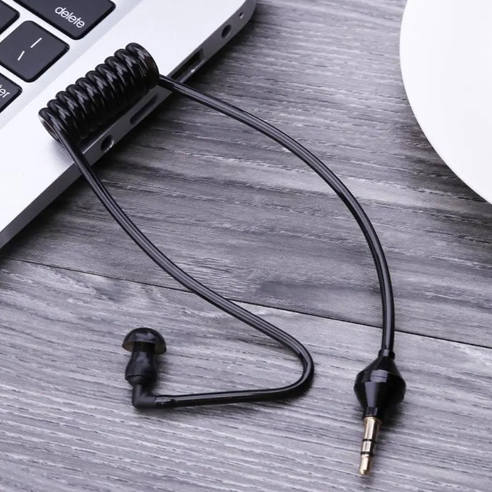 

Coiled Cables Single Air Tube Stereo Earphone Anti-radiation Headset Headphone