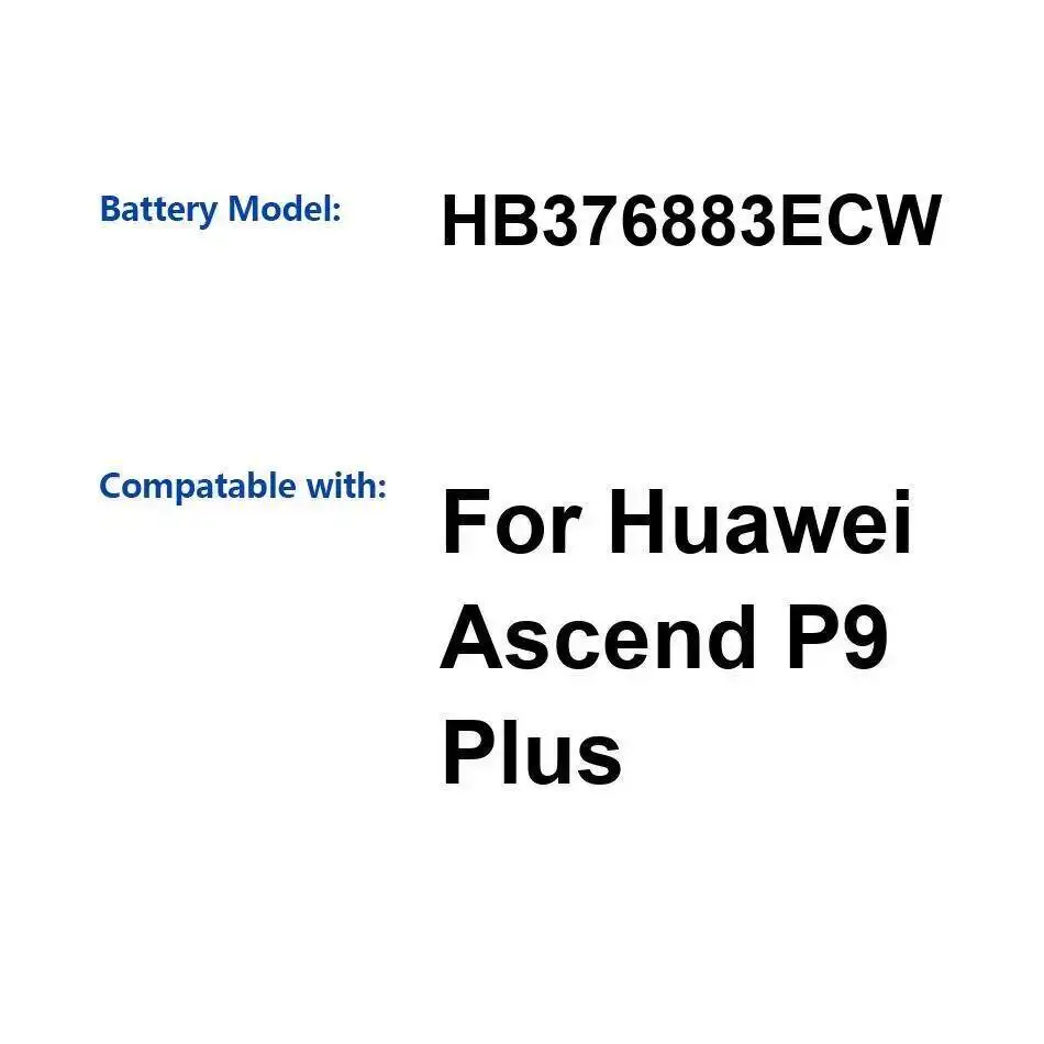 

Легкий аккумулятор 3400 мАч для мобильного телефона Huawei Ascend P9 Plus HB376883ECW