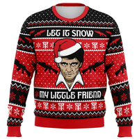 Scarface Men's Ugly Christmas Sweatshirt Full Over Print Soft Comfy Stylish Loose-Fit Winter Clothes Boys Girls Warm Pullover