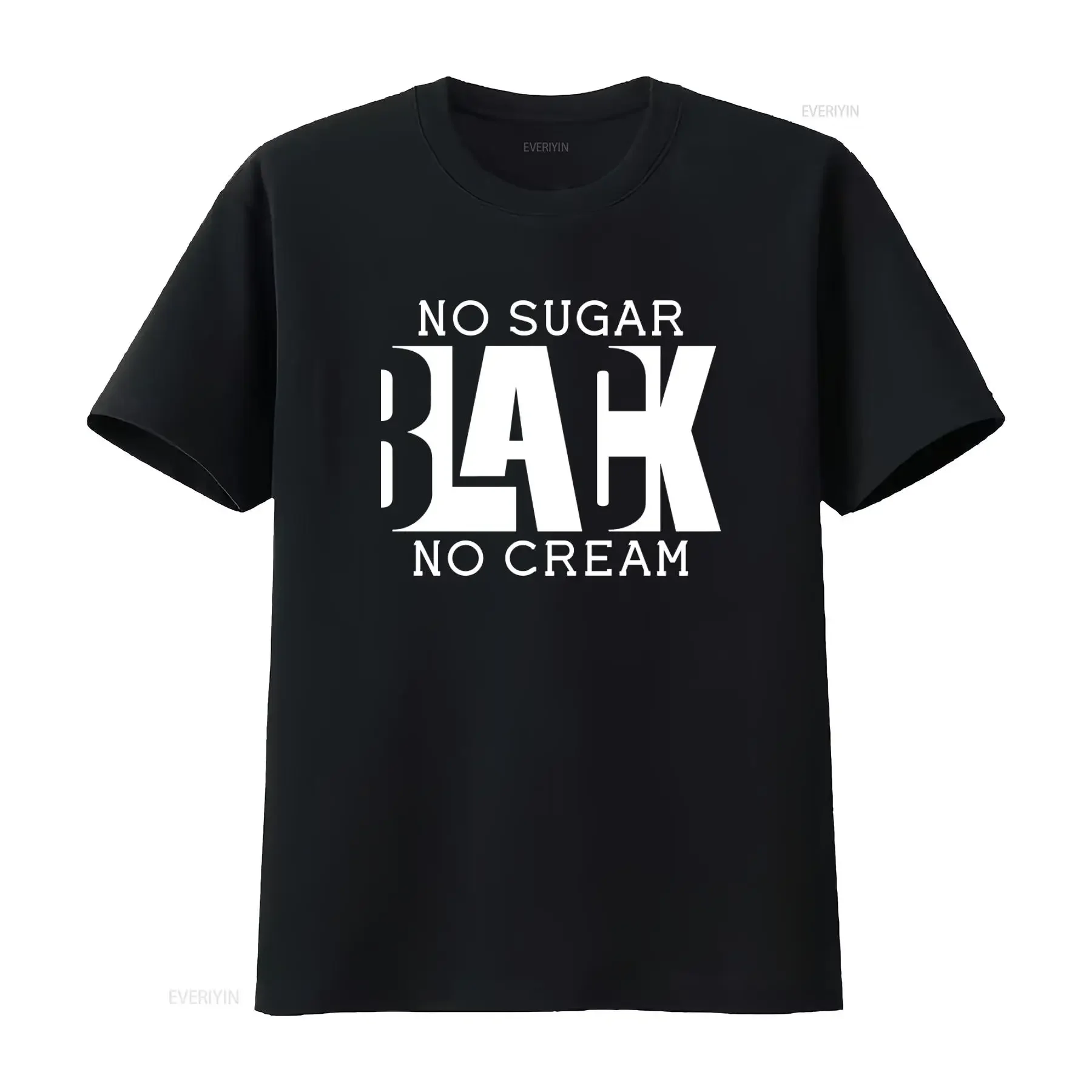Camiseta Negra sin Azúcar con Estampado Gráfico Vintage Lavado y Elástico, Estilo Casual, para Juneteenth, Día de la Independencia, Mes de la Historia, Tallas 4XL 5XL