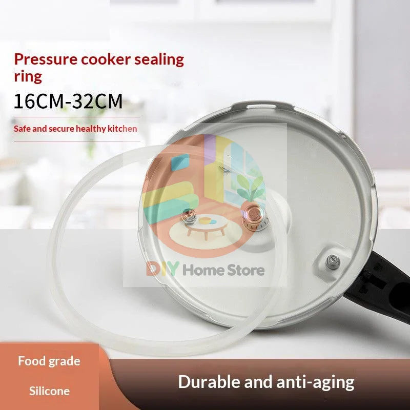 Flexible Anti-Aging Pressure Cooker Silicone Sealing Ring 16-22CM Universal Fit Leakproof for Home Kitchen Cooker Replacement