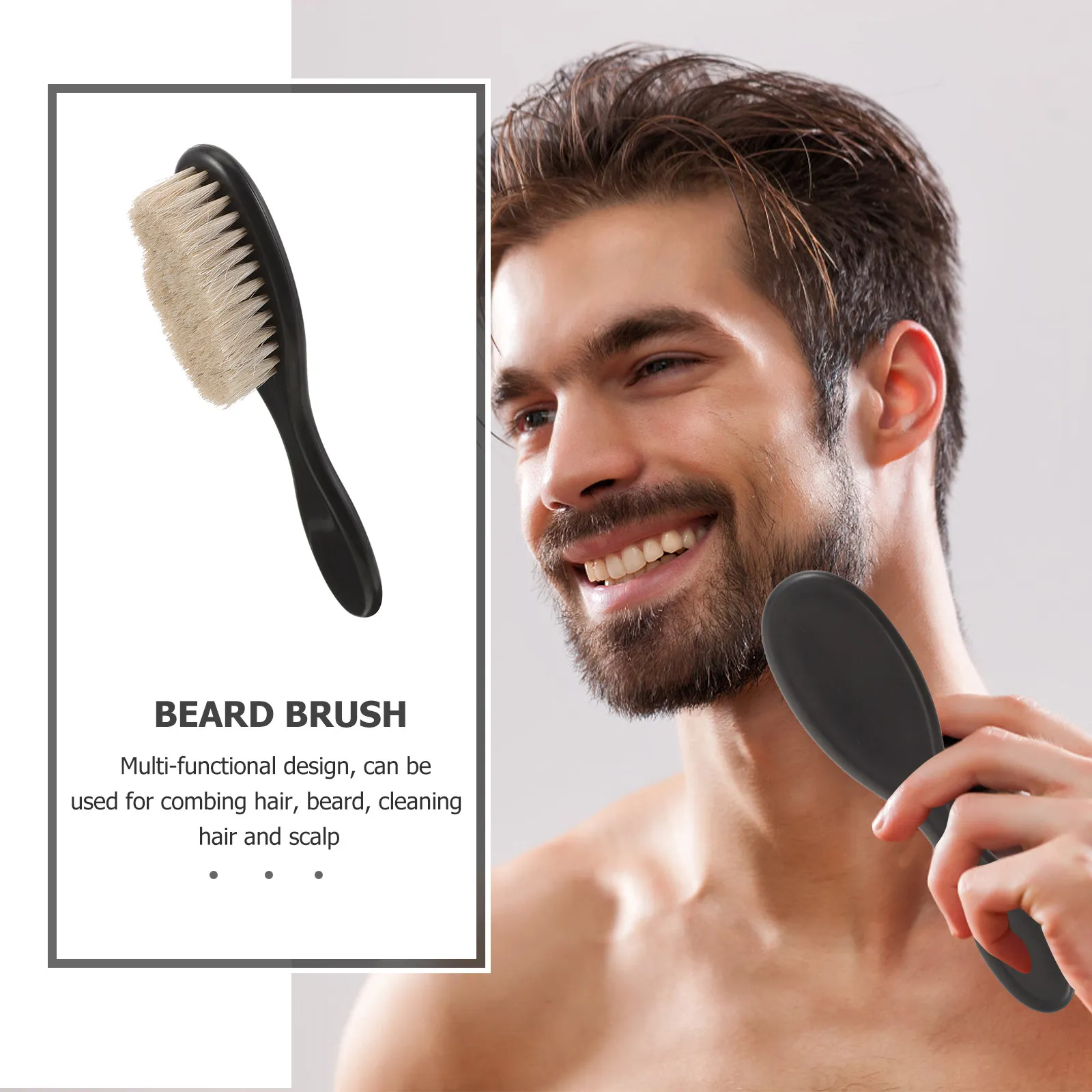Men Beard Brush Soft Bristle ABS Material Stylish Lightweight Grooming Tool Beard Cleaning Hairdressing Salon Barber Hair