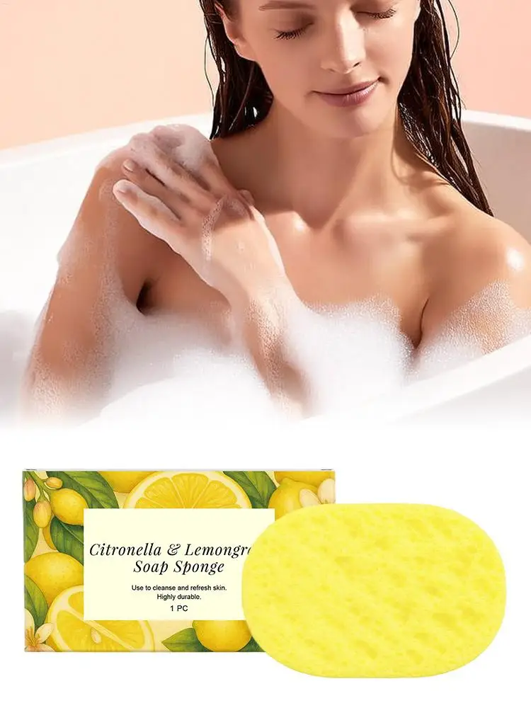 1pcs Reusable Wash Sponge Seaweed Bath Sponge with Honeycomb Texture Gentle Exfoliating Body Scrub for All Skin Types