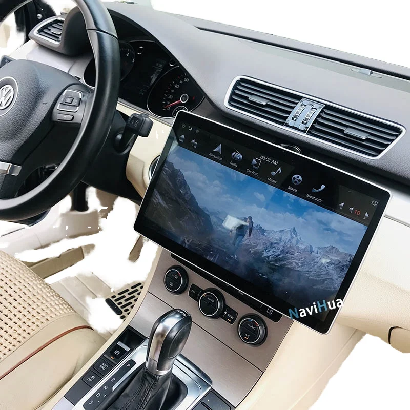 

Navihua 2 Din Car DVD Player GPS Navigation Screen Tesla Style Android Touch Radio Universal CarPlay MP5 Remote Control