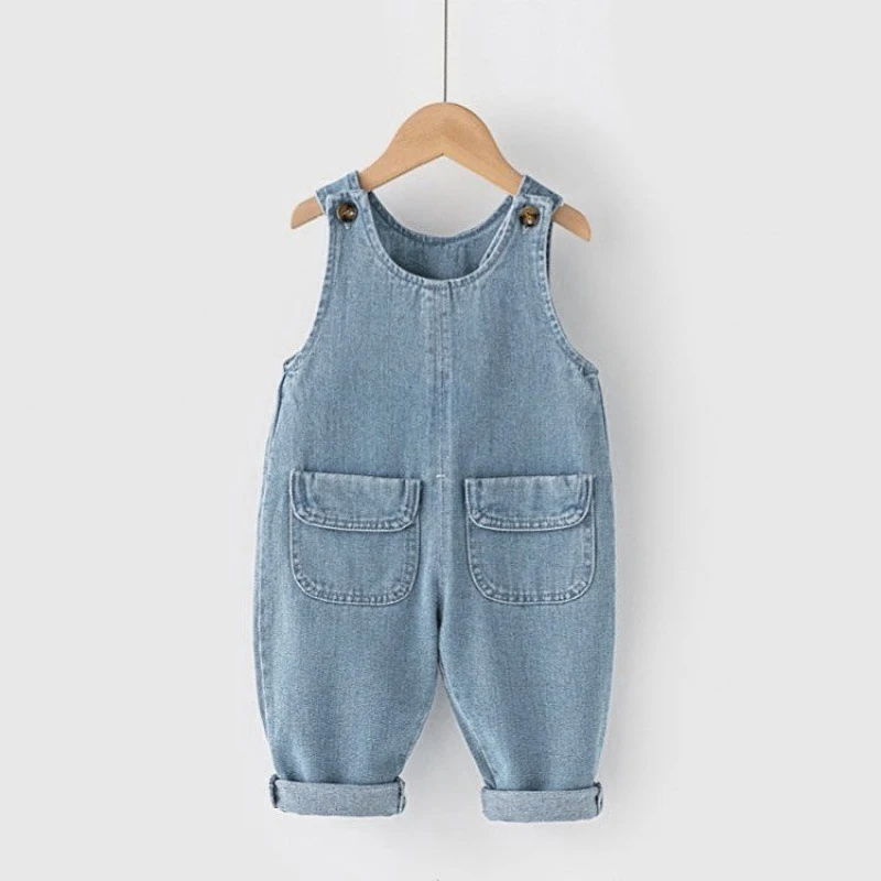 IENENS Baby Clothes Overalls Jeans Classic Girl Boy Dungarees Spring Toddler Pants 0-5 Years Kids Casual Trousers Child Clothing