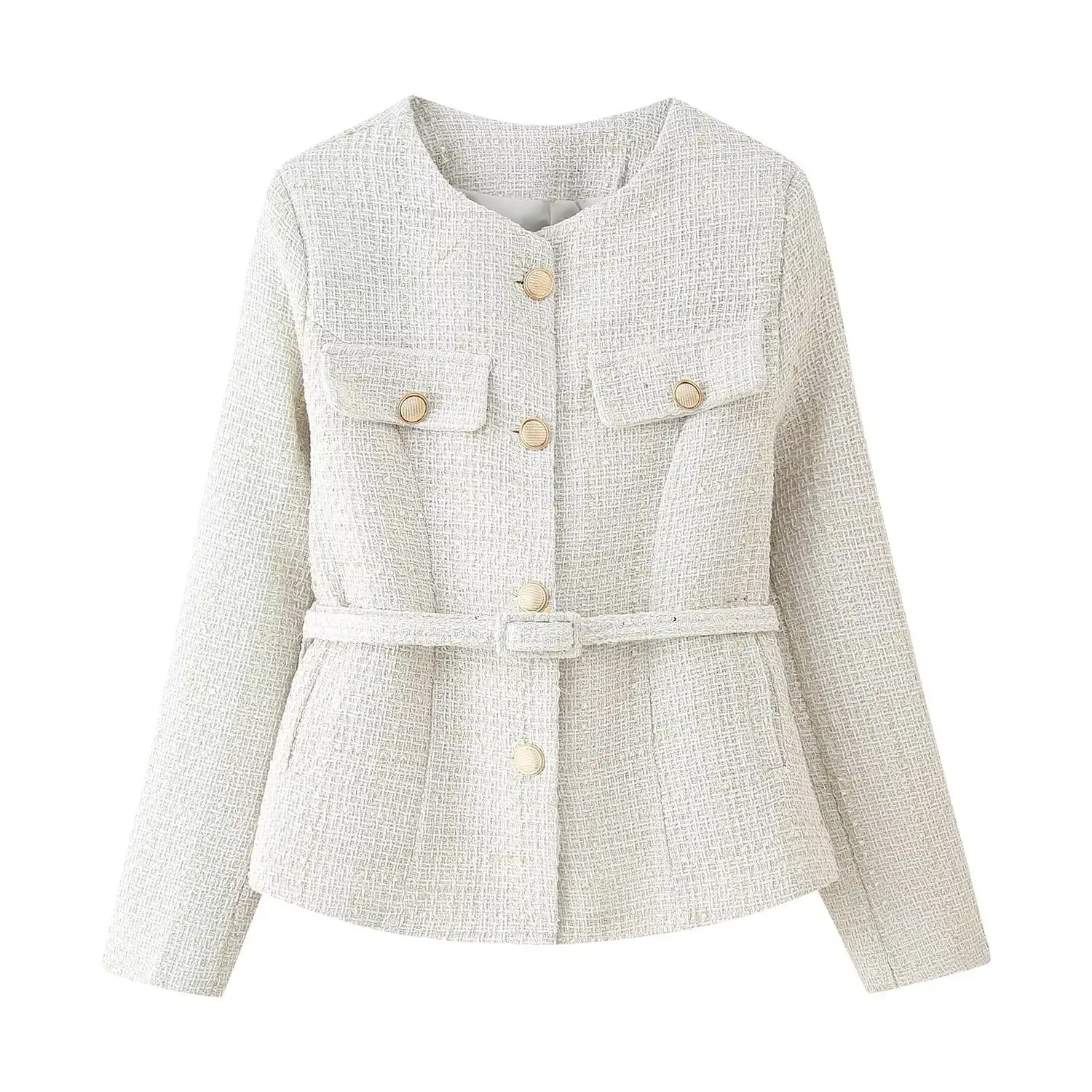 

Трансграничный оптовый европейский и американский стиль 2022, весенняя мода, темпераментный повседневный костюм с поясом, женский пиджак M6060