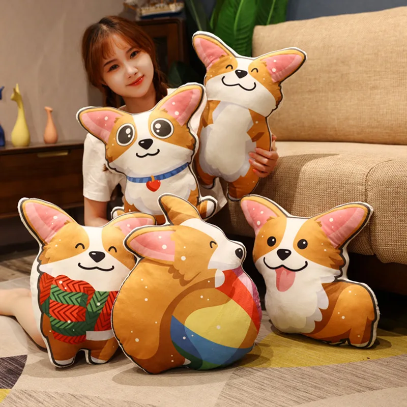 

Cute Soft Corgi Plush Toy 40cm New Appease Sleeping Pillow Doll Animal Stuffed Birthday Gifts for Girlfriend