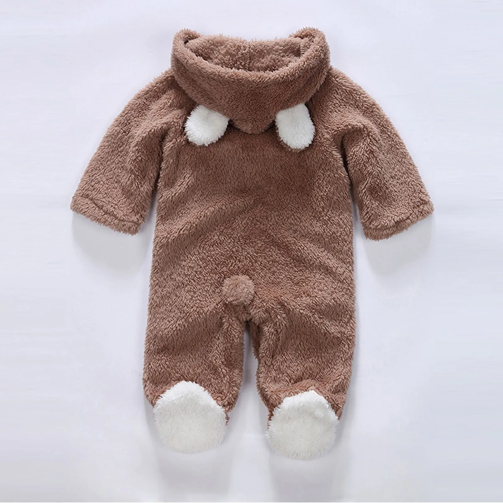 Baby Costume 0-1Years ﻿Winter Thickened Warm Baby Rompers Cute Style Long Sleeve Boys Girls Jumpsuits Soft Toddler Kids Clothes