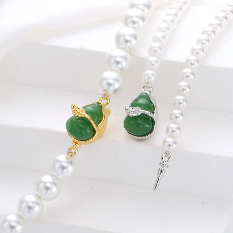 

1pcs DIY Jewelry Link Buckle Accessories Gourd Pearl Crystal Bracelet Necklace Insert Stick Press Buckle Material Wholesales