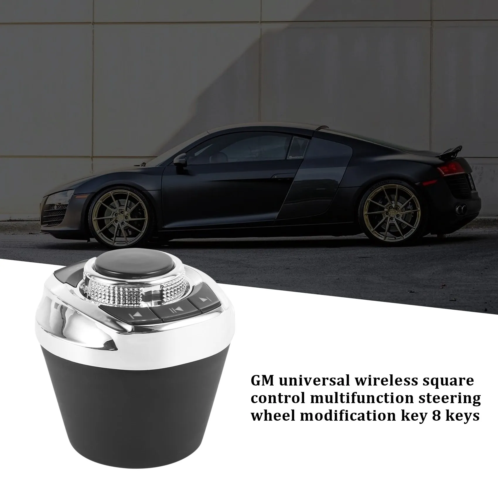 Eco-Friendly Universal Car Wireless Steering Wheel Control Button With LED Light 8-Key Functions For Car Android Navi Player Aut