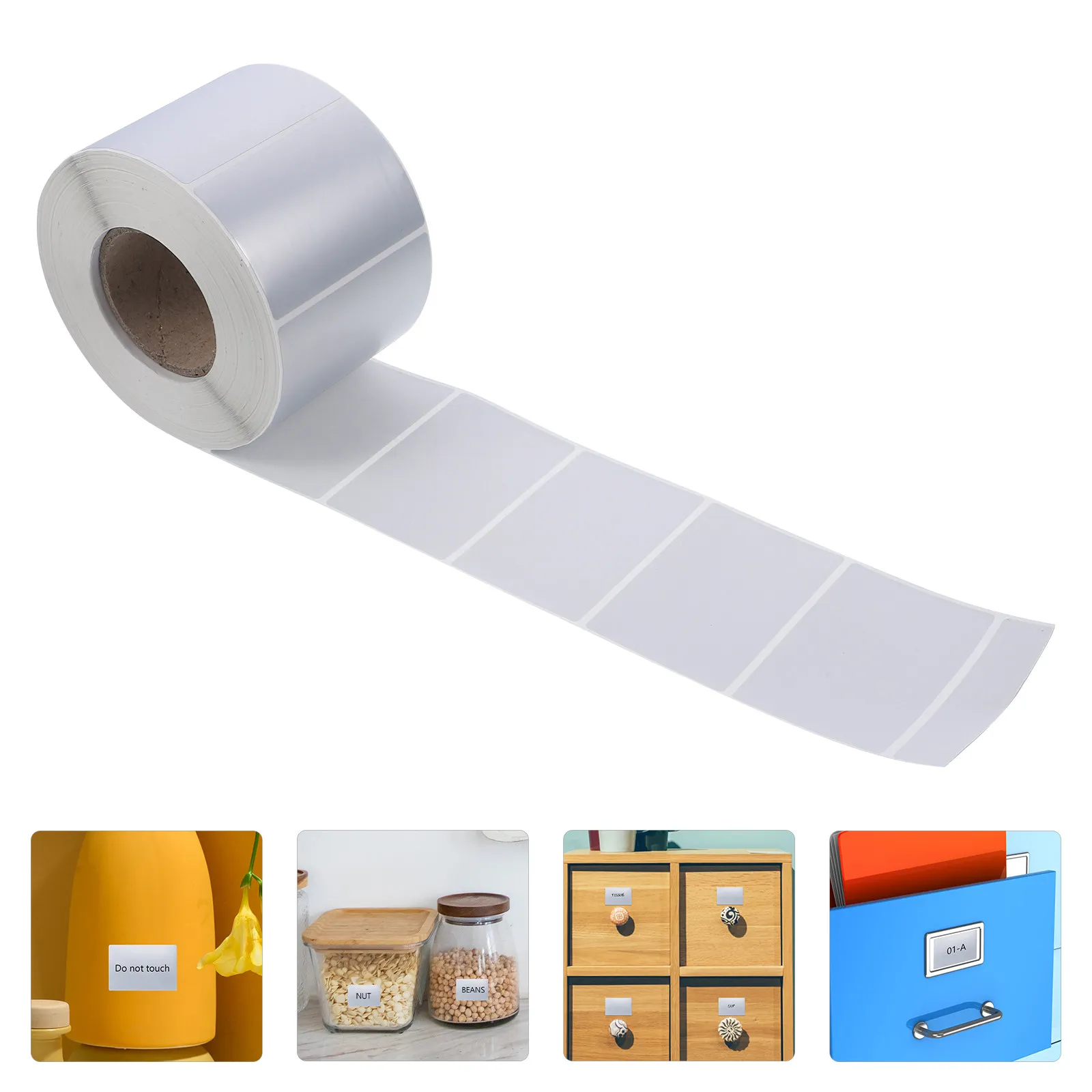 

1 Roll Waterproof Printable Label Stickers for Inkjet Laser Printers Rectangular Self-Adhesive Labels for Office Home School Use