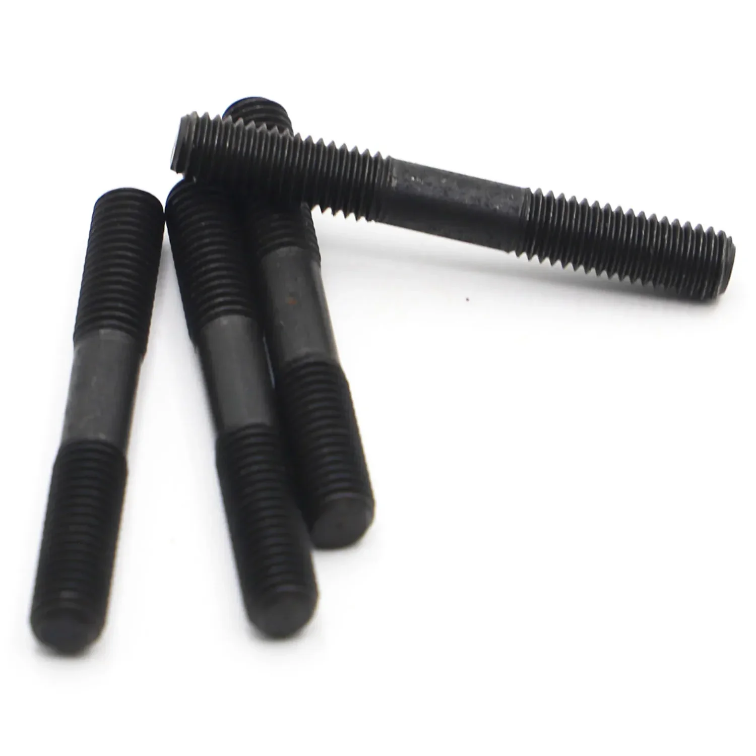 Black GB901 Grade 8.8 Carbon Steel Rod Double Thread Stud Screws Rod Stud Bolt M8 M10 M12