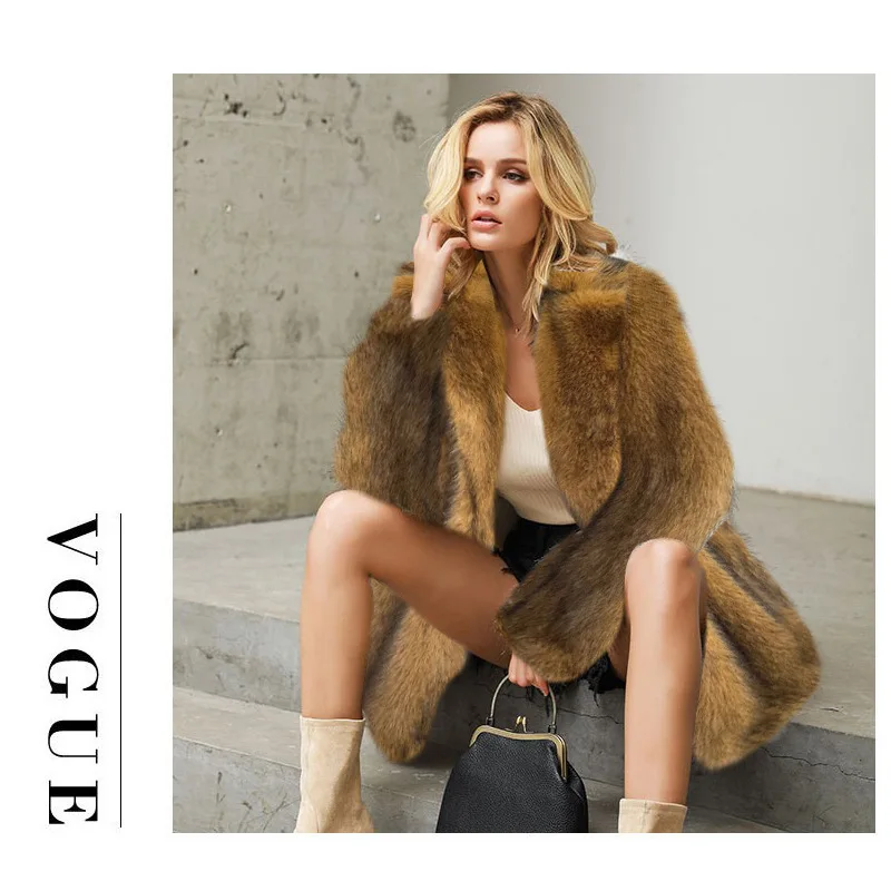 Luxury Long Fluffy Oversized Faux Fur Jacket Women Elegant Lapel Thicken Faux Fur Coat Winter Clothes Woman Fur Jackets